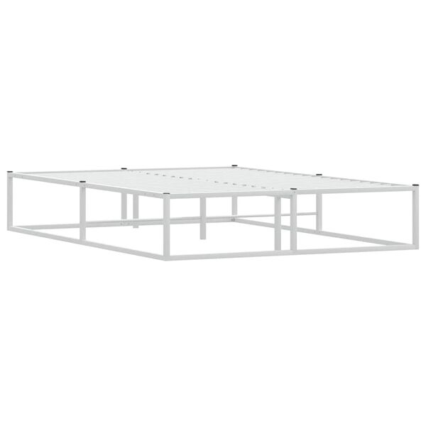 vidaXL Voodiraam ilma Madratsita Valge 140x200 cm Metallist