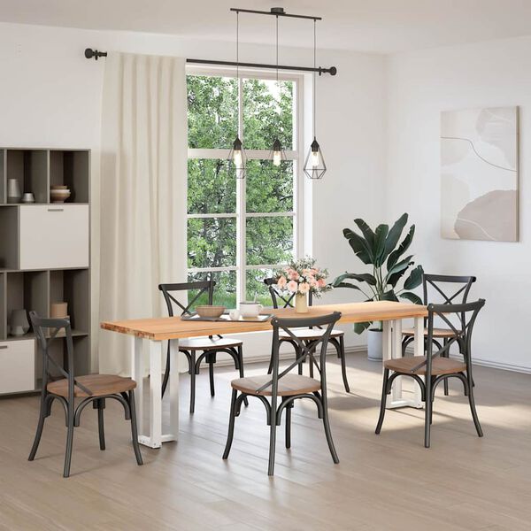 vidaXL konsoollaua jalad T-kujulised, 2 tk, valged, 25 x 28 x (72–73) cm, teras