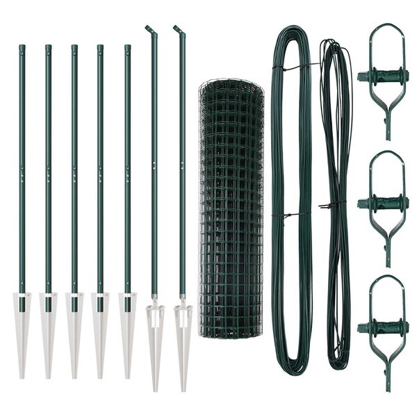 vidaXL Aed koos postiga Roheline 1,4 x 10 m Terased ja PVC