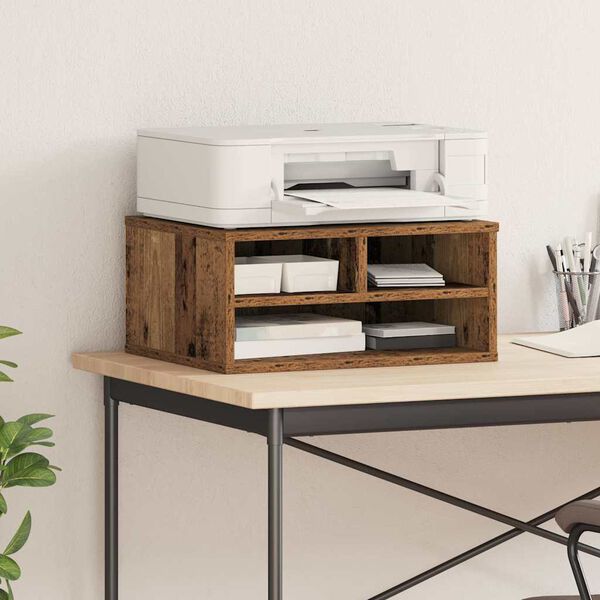 vidaXL Printeri alus Vana puit 49 x 40 x 22.5 cm Tehispuit