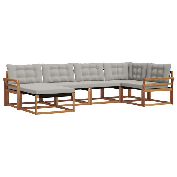 vidaXL V&auml;li diivanikomplekt padjaga 6 pcs Looduslik ja Hele Hall