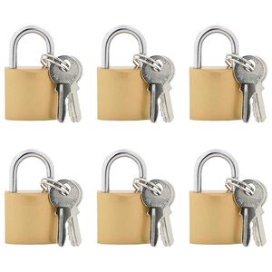 vidaXL U lukku koos v&otilde;tmetega 6 pcs Messing Raud