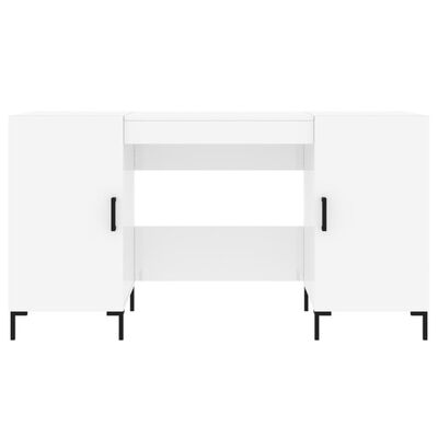 vidaXL kirjutuslaud, kõrgläikega valge, 140 x 50 x 75 cm, tehispuit