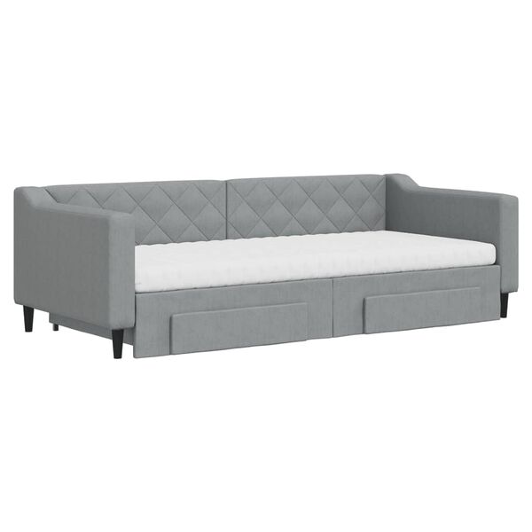 vidaXL v&auml;ljat&otilde;mmatav diivanvoodi, helehall, 90x200 cm, kangas