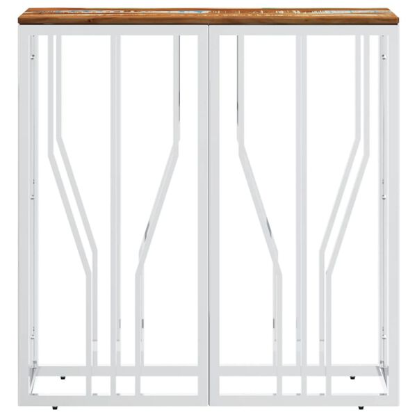 vidaXL konsoollaud, hõbedane, roostevaba teras ja taastatud puit