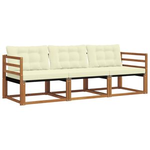 vidaXL V&auml;li diivanikomplekt padjaga 3 pcs Looduslik ja kreem