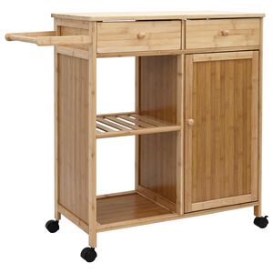 vidaXL K&ouml;&ouml;gik&auml;ru ratastega Neutraalne 90,5 x 36 x 86,5 cm Bambus