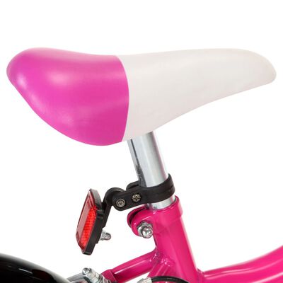 vidaXL laste jalgratas 16'', must ja roosa