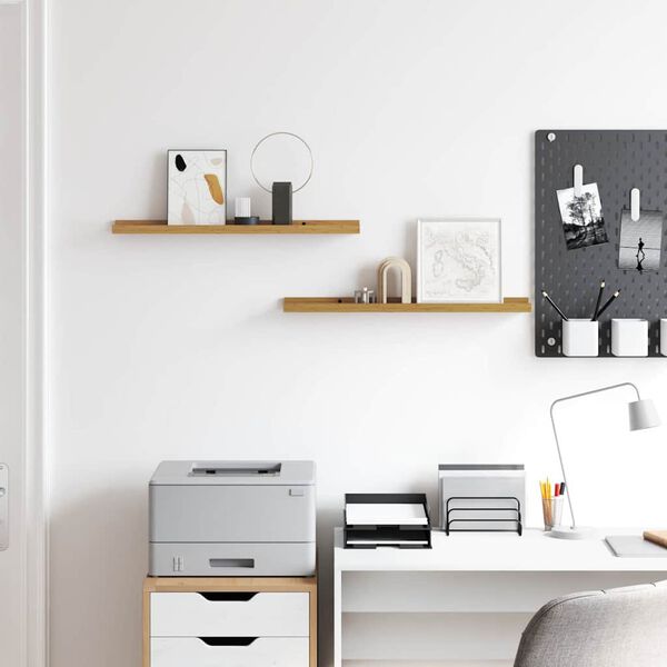 vidaXL Seinariiul riiuliga 2 pcs Beež 60 x 9 x 3 cm Tehispuit