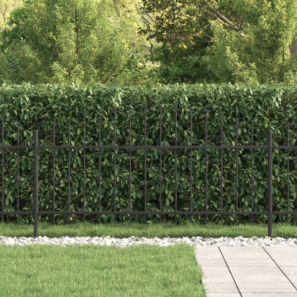 vidaXL Spike aiakaitse Must 200 x 130 cm Pulberv&auml;rvitud teras