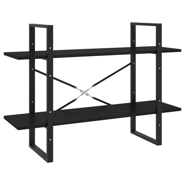 vidaXL 2-korruseline raamaturiiul, 100 x 30 x 70 cm, must, männipuit