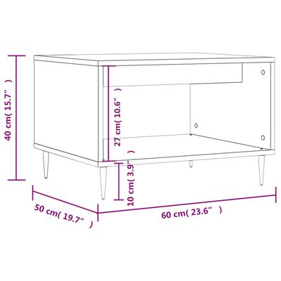 vidaXL kohvilaud, Sonoma tamm, 60 x 50 x 40 cm, tehispuit