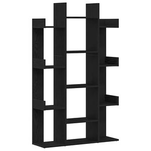 vidaXL Raamatukapp Must tamm 86 x 25,5 x 140 cm Tehispuit