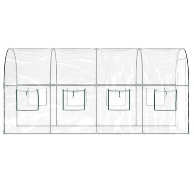 vidaXL kasvuhoone, läbipaistev, 160x400x190 cm, PVC ja teras