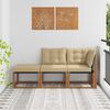 vidaXL V&auml;listingimustes Modulaarne Diivan 3 T&uuml;kk Looduslik ja beež