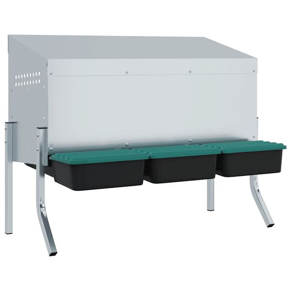 vidaXL kanade pesakast 3 sektsiooniga jalgadega, tsingitud terasest