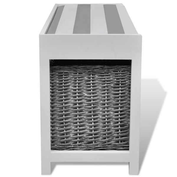 Valge hoiu- ja esikupink pehmenduse ja 3 korviga