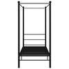 vidaXL baldahhiiniga voodiraam, must, metall, 90 x 200 cm