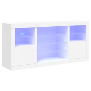 vidaXL puhvetkapp LED-tulega, valge, 142,5 x 37 x 67 cm
