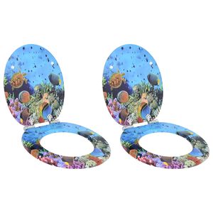 vidaXL WC prill-lauad pehmelt sulguva kaanega 2 tk, MDF s&uuml;vameredisain