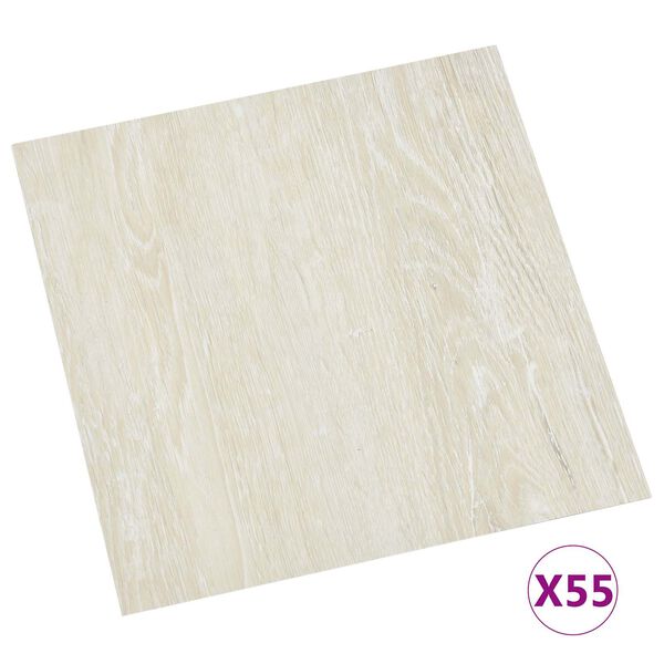 vidaXL P&otilde;randaplaadid 55 pcs cream 5,11 m&sup2; PVC