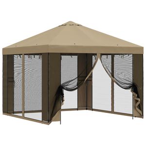 vidaXL Aia telk k&uuml;lgseintega 3 x 3 m Beež Pol&uuml;ester ja teras 190 gsm