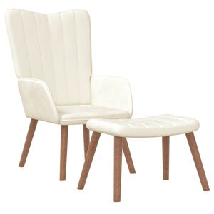 vidaXL puhketool jalapingiga, valge, samet