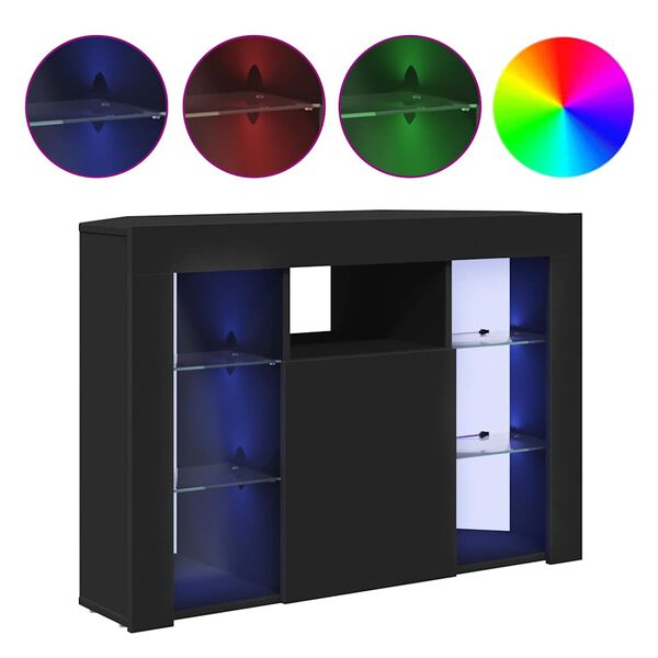 vidaXL Nurgas LED TV kapp Must 100x40x68cm Tehispuit