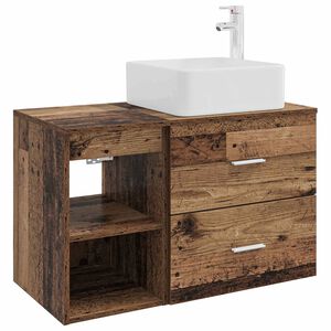 vidaXL Vannitoa m&ouml;&ouml;bleset 2 pcs Vana puit Tehispuit