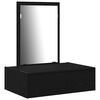 vidaXL Riietumislaud sahtliga peegliga Must 60 x 40 x 70 cm Tehispuit
