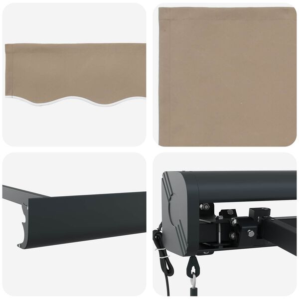 vidaXL Varikatus Beež 350 x 250 x 165 cm Polüester ja alumiinium