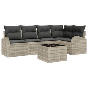 vidaXL Aia Diivanikomplekt padjaga 6 pcs Helehall pol&uuml;rotang