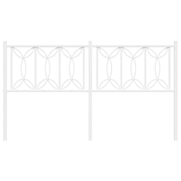 vidaXL metallist voodipeats, valge, 150 cm