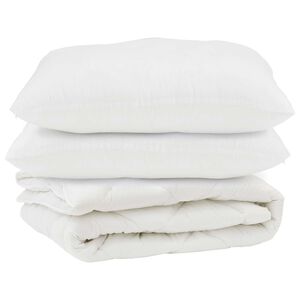 vidaXL Suletekk padjaga 3 pcs Valge Mikrofiiber