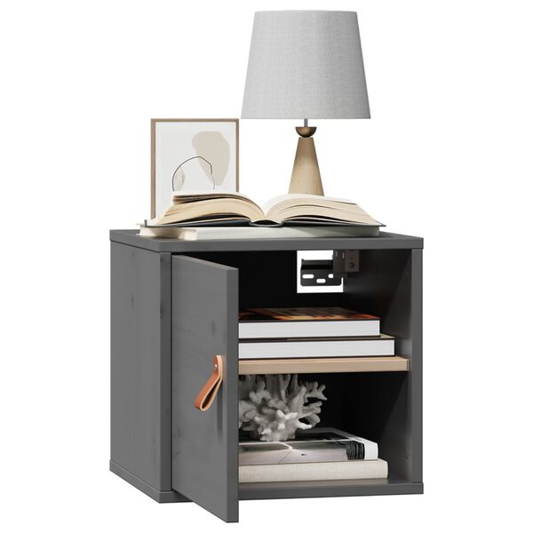 vidaXL seinakapid 2 tk, hall, 31,5 x 30 x 30 cm, männipuit