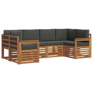 vidaXL Nurgadiivanikomplekt padjaga 6 pcs Looduslik ja antriit