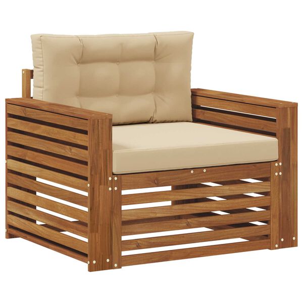 vidaXL V&auml;li diivanikomplekt Tugev akaatsiapuit ja pol&uuml;ester Neutraalne