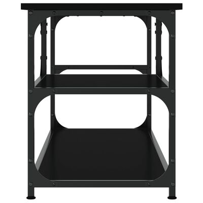 vidaXL telerikapp, must, 103 x 38 x 46,5 cm, tehispuit ja teras