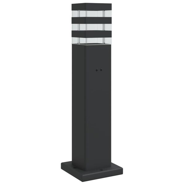 vidaXL pistikupesaga aia lambipost, must, 50 cm, alumiinium