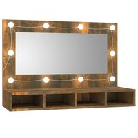vidaXL peegelkapp suitsutatud tamm LEDiga 90x31,5x62 cm