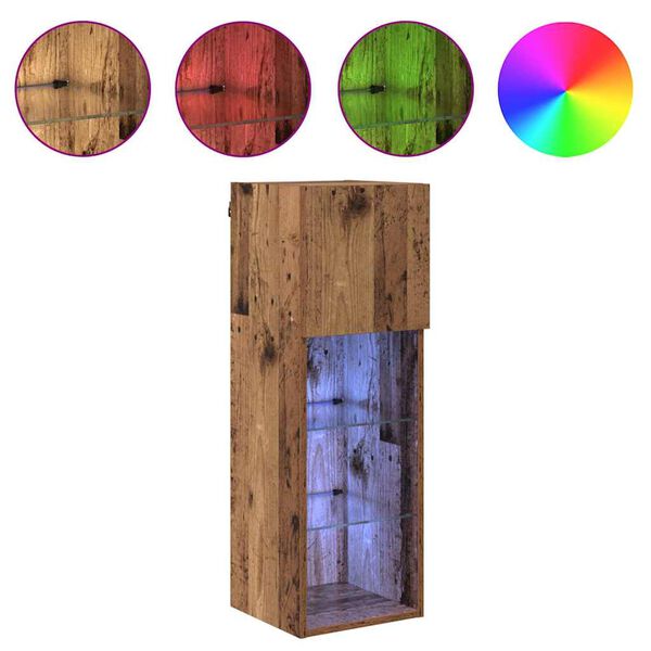 vidaXL Seinale kinnitatavad telerialused 2 pcs Vana puit Tehispuit