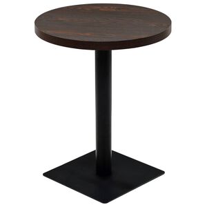 vidaXL &uuml;mmargune bistroolaud MDF ja teras 60 x 75 cm, hallikaspruun