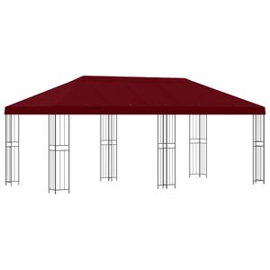 vidaXL Paviljon k&uuml;lgseinadega 6 x 3 m Veinipunane Pol&uuml;ester ja teras