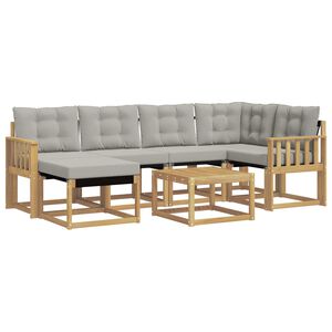 vidaXL V&auml;li diivanikomplekt padjaga 7 pcs Valge ja helehall