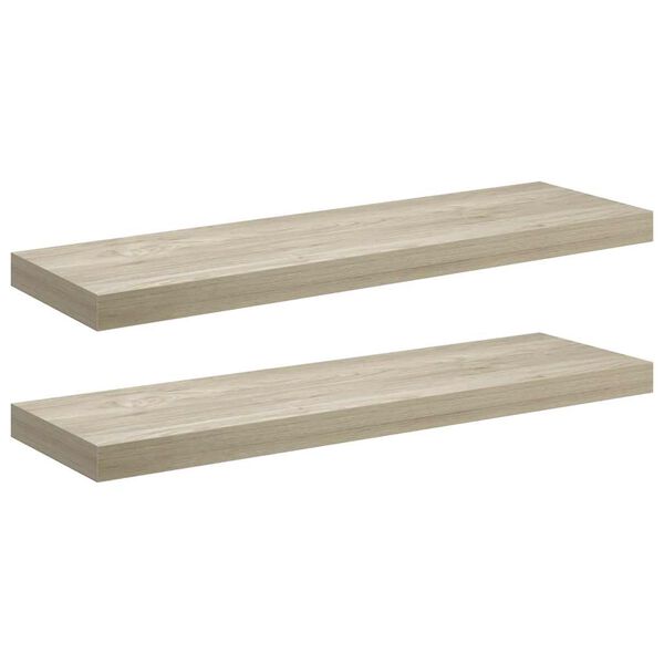 vidaXL seinariiulid, 2 tk, tammev&auml;rvi, 80 x 23,5 x 3,8 cm MDF