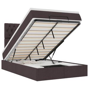 vidaXL Ottomani voodiraam madratsiga, tumepruun, 120x200cm, kangas