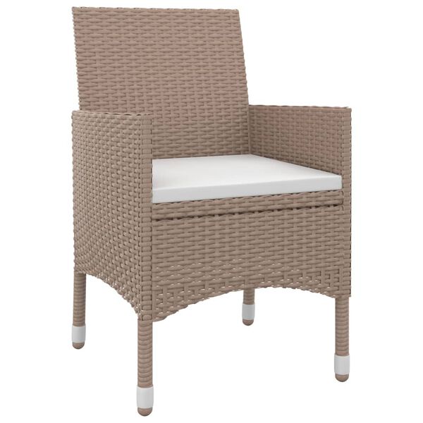 vidaXL 5-osaline aiamööbli komplekt patjadega, polürotang ja klaas