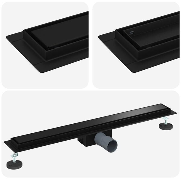 vidaXL 2 &uuml;hes du&scaron;i &auml;ravool Must 80 cm Roostevaba teras 304