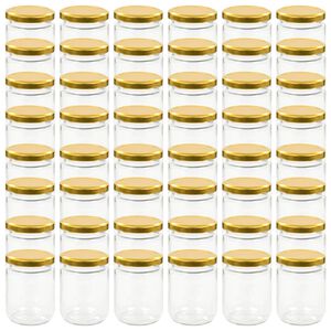 vidaXL klaasist moosipurgid kuldsete kaantega 48 tk, 230 ml
