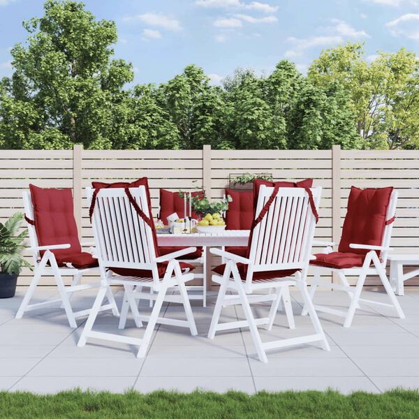 vidaXL k&otilde;rge seljatoega toolipadjad 6 tk, veinipunane, oxford kangas